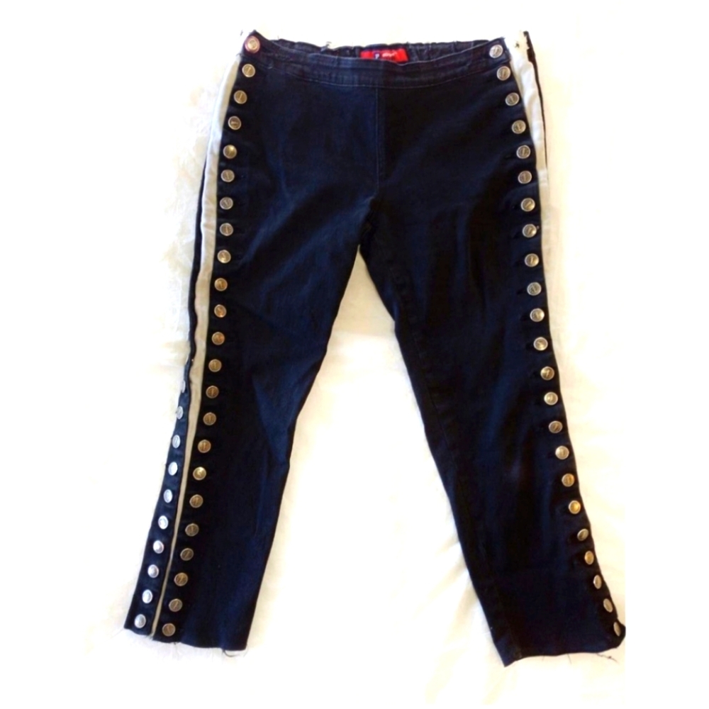 Platinum Plush Y2k Side Split Crop Goth Rave Jeans